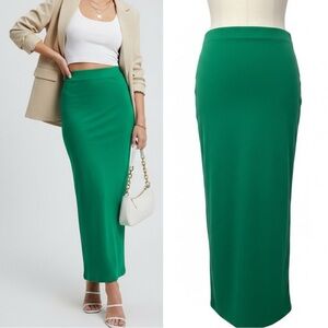 537 Naked Wardrobe | NWOT Emerald Green Bodycon Maxi Skirt (size XS)
